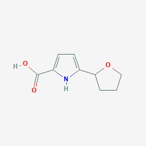 molecular formula C9H11NO3 B2515149 5-(氧杂环己烷-2-基)-1H-吡咯-2-羧酸 CAS No. 2470441-05-3