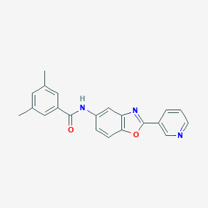molecular formula C21H17N3O2 B251515 3,5-dimethyl-N-(2-pyridin-3-yl-1,3-benzoxazol-5-yl)benzamide 