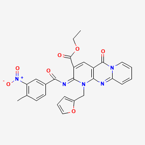 (Z)-ethyl 1-(furan-2-ylmethyl)-2-((4-methyl-3-nitrobenzoyl)imino)-5-oxo-2,5-dihydro-1H-dipyrido[1,2-a:2',3'-d]pyrimidine-3-carboxylate