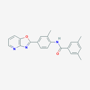 molecular formula C22H19N3O2 B251516 3,5-dimethyl-N-(2-methyl-4-[1,3]oxazolo[4,5-b]pyridin-2-ylphenyl)benzamide 