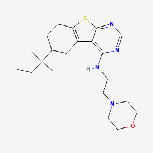 molecular formula C21H32N4OS B2515160 6-(2-methylbutan-2-yl)-N-[2-(morpholin-4-yl)ethyl]-5,6,7,8-tetrahydro[1]benzothieno[2,3-d]pyrimidin-4-amine CAS No. 442572-65-8