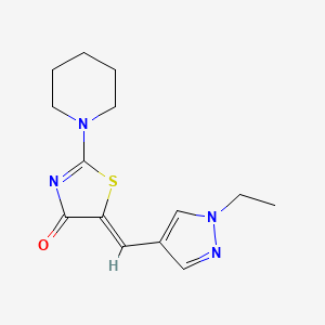 molecular formula C14H18N4OS B2515167 (Z)-5-((1-ethyl-1H-pyrazol-4-yl)methylene)-2-(piperidin-1-yl)thiazol-4(5H)-one CAS No. 1005572-55-3