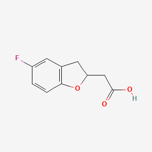 molecular formula C10H9FO3 B2515168 2-(5-Fluoro-2,3-dihydro-1-benzofuran-2-yl)acetic acid CAS No. 1529280-40-7