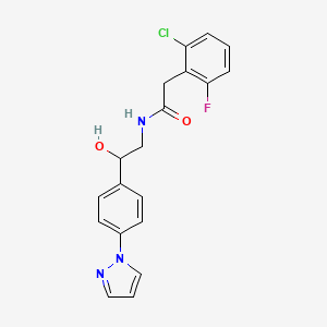 2-(2-Chloro-6-fluorophenyl)-N-[2-hydroxy-2-(4-pyrazol-1-ylphenyl)ethyl]acetamide
