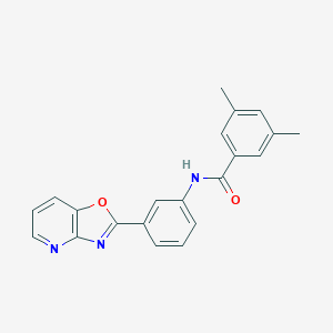 molecular formula C21H17N3O2 B251517 3,5-dimethyl-N-(3-[1,3]oxazolo[4,5-b]pyridin-2-ylphenyl)benzamide 