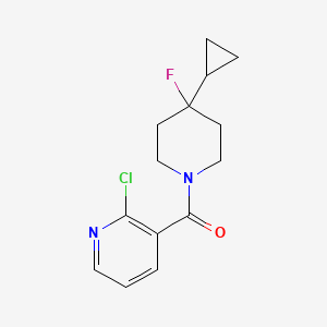 molecular formula C14H16ClFN2O B2515170 (2-Chloropyridin-3-yl)-(4-cyclopropyl-4-fluoropiperidin-1-yl)methanone CAS No. 2224345-95-1