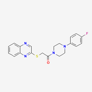 molecular formula C20H19FN4OS B2515171 1-(4-(4-氟苯基)哌嗪-1-基)-2-(喹喔啉-2-基硫代)乙酮 CAS No. 710286-92-3