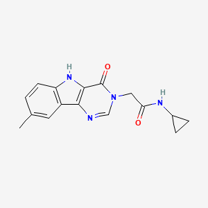 N-cyclopropyl-2-(8-methyl-4-oxo-4,5-dihydro-3H-pyrimido[5,4-b]indol-3-yl)acetamide