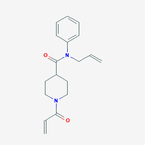 molecular formula C18H22N2O2 B2515177 N-Phenyl-1-prop-2-enoyl-N-prop-2-enylpiperidine-4-carboxamide CAS No. 2411265-29-5