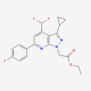 molecular formula C20H18F3N3O2 B2515179 ethyl [3-cyclopropyl-4-(difluoromethyl)-6-(4-fluorophenyl)-1H-pyrazolo[3,4-b]pyridin-1-yl]acetate CAS No. 1011376-91-2