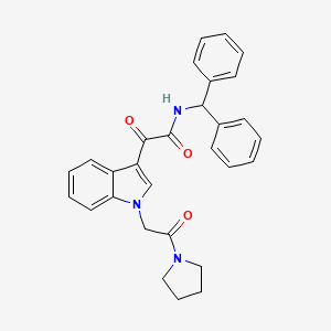 N-benzhydryl-2-oxo-2-(1-(2-oxo-2-(pyrrolidin-1-yl)ethyl)-1H-indol-3-yl)acetamide
