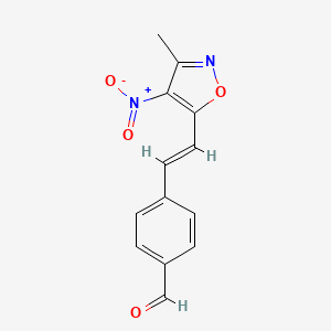 molecular formula C13H10N2O4 B2515187 4-[(E)-2-(3-methyl-4-nitro-1,2-oxazol-5-yl)ethenyl]benzaldehyde CAS No. 303995-45-1