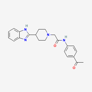 2-(4-(1H-benzo[d]imidazol-2-yl)piperidin-1-yl)-N-(4-acetylphenyl)acetamide