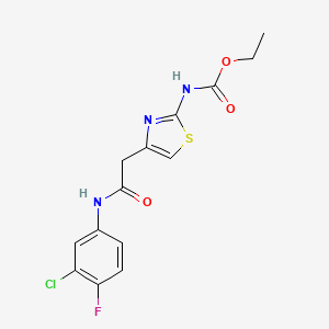 Ethyl (4-(2-((3-chloro-4-fluorophenyl)amino)-2-oxoethyl)thiazol-2-yl)carbamate