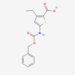 molecular formula C15H15NO4S B2515207 3-Ethyl-5-(phenylmethoxycarbonylamino)thiophene-2-carboxylic acid CAS No. 2287298-69-3