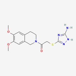 2-((5-amino-1H-1,2,4-triazol-3-yl)thio)-1-(6,7-dimethoxy-3,4-dihydroisoquinolin-2(1H)-yl)ethanone