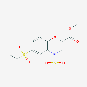 ethyl 6-(ethylsulfonyl)-4-(methylsulfonyl)-3,4-dihydro-2H-1,4-benzoxazine-2-carboxylate