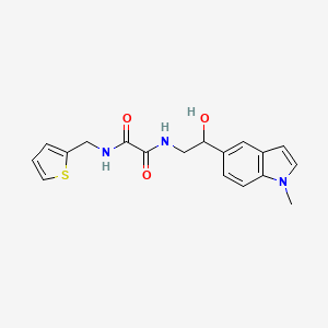 molecular formula C18H19N3O3S B2515217 N1-(2-hydroxy-2-(1-methyl-1H-indol-5-yl)ethyl)-N2-(thiophen-2-ylmethyl)oxalamide CAS No. 2034596-84-2