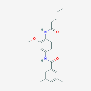 molecular formula C21H26N2O3 B251522 N-[3-methoxy-4-(pentanoylamino)phenyl]-3,5-dimethylbenzamide 
