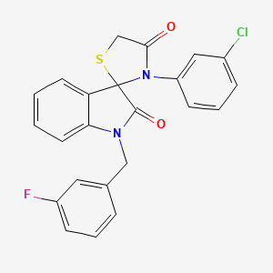 3'-(3-Chlorophenyl)-1-[(3-fluorophenyl)methyl]-1,2-dihydrospiro[indole-3,2'-[1,3]thiazolidine]-2,4'-dione