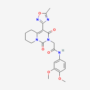 molecular formula C21H23N5O6 B2515226 N-(3,4-dimethoxyphenyl)-2-[4-(5-methyl-1,2,4-oxadiazol-3-yl)-1,3-dioxo-5,6,7,8-tetrahydro-1H-pyrido[1,2-c]pyrimidin-2(3H)-yl]acetamide CAS No. 1775425-42-7