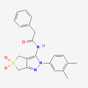 N-[2-(3,4-dimethylphenyl)-5,5-dioxo-4,6-dihydrothieno[3,4-c]pyrazol-3-yl]-2-phenylacetamide