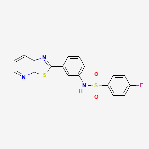 4-fluoro-N-(3-(thiazolo[5,4-b]pyridin-2-yl)phenyl)benzenesulfonamide