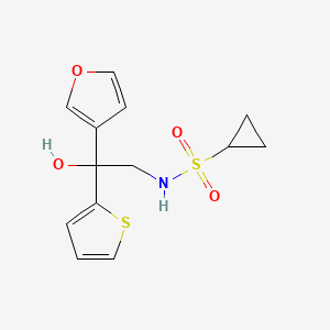 N-(2-(furan-3-yl)-2-hydroxy-2-(thiophen-2-yl)ethyl)cyclopropanesulfonamide