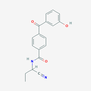 molecular formula C18H16N2O3 B2515251 N-(1-Cyanopropyl)-4-(3-hydroxybenzoyl)benzamide CAS No. 1825476-49-0