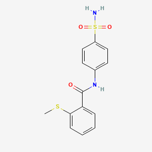 molecular formula C14H14N2O3S2 B2515254 2-(methylthio)-N-(4-sulfamoylphenyl)benzamide CAS No. 887202-18-8