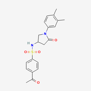 4-acetyl-N-(1-(3,4-dimethylphenyl)-5-oxopyrrolidin-3-yl)benzenesulfonamide