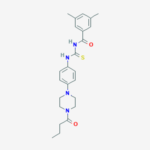 N-{[4-(4-butanoylpiperazin-1-yl)phenyl]carbamothioyl}-3,5-dimethylbenzamide