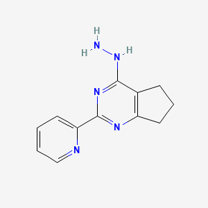 2-{4-hydrazinyl-5H,6H,7H-cyclopenta[d]pyrimidin-2-yl}pyridine