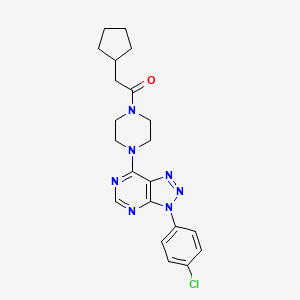 1-(4-(3-(4-chlorophenyl)-3H-[1,2,3]triazolo[4,5-d]pyrimidin-7-yl)piperazin-1-yl)-2-cyclopentylethanone