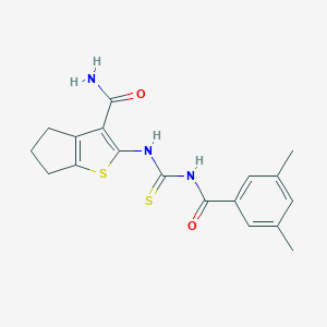 molecular formula C18H19N3O2S2 B251527 2-({[(3,5-dimethylphenyl)carbonyl]carbamothioyl}amino)-5,6-dihydro-4H-cyclopenta[b]thiophene-3-carboxamide 
