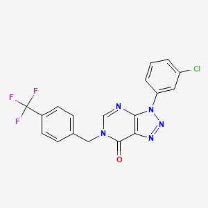 molecular formula C18H11ClF3N5O B2515274 3-(3-chlorophenyl)-6-(4-(trifluoromethyl)benzyl)-3H-[1,2,3]triazolo[4,5-d]pyrimidin-7(6H)-one CAS No. 892481-25-3