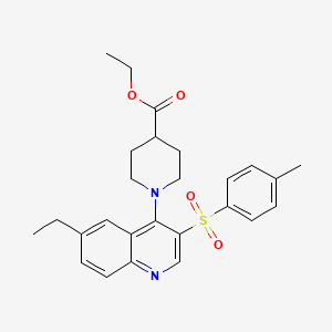 molecular formula C26H30N2O4S B2515284 Ethyl 1-(6-ethyl-3-tosylquinolin-4-yl)piperidine-4-carboxylate CAS No. 866867-14-3