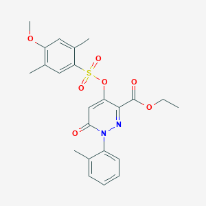 Ethyl 4-(((4-methoxy-2,5-dimethylphenyl)sulfonyl)oxy)-6-oxo-1-(o-tolyl)-1,6-dihydropyridazine-3-carboxylate