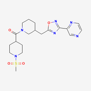 (1-(Methylsulfonyl)piperidin-4-yl)(3-((3-(pyrazin-2-yl)-1,2,4-oxadiazol-5-yl)methyl)piperidin-1-yl)methanone