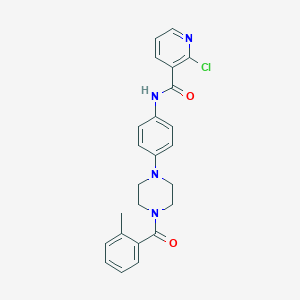 molecular formula C24H23ClN4O2 B251530 2-chloro-N-{4-[4-(2-methylbenzoyl)-1-piperazinyl]phenyl}nicotinamide 