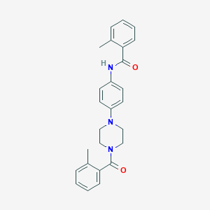 molecular formula C26H27N3O2 B251531 2-methyl-N-{4-[4-(2-methylbenzoyl)-1-piperazinyl]phenyl}benzamide 