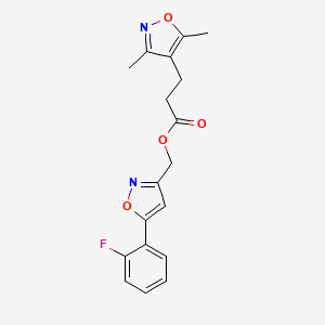 (5-(2-Fluorophenyl)isoxazol-3-yl)methyl 3-(3,5-dimethylisoxazol-4-yl)propanoate