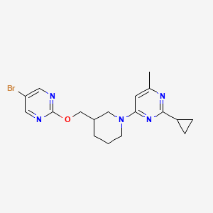 4-[3-[(5-Bromopyrimidin-2-yl)oxymethyl]piperidin-1-yl]-2-cyclopropyl-6-methylpyrimidine