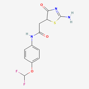 molecular formula C12H11F2N3O3S B2515324 2-(2-氨基-4-氧代-1,3-噻唑-5-基)-N-[4-(二氟甲氧基)苯基]乙酰胺 CAS No. 685551-15-9