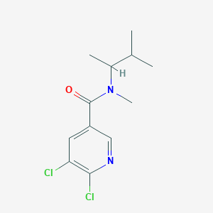 molecular formula C12H16Cl2N2O B2515326 5,6-dichloro-N-methyl-N-(3-methylbutan-2-yl)pyridine-3-carboxamide CAS No. 1152983-09-9