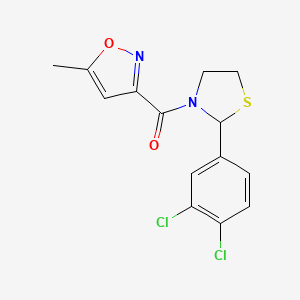 (2-(3,4-Dichlorophenyl)thiazolidin-3-yl)(5-methylisoxazol-3-yl)methanone