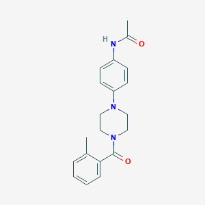 molecular formula C20H23N3O2 B251533 N-{4-[4-(2-methylbenzoyl)-1-piperazinyl]phenyl}acetamide 