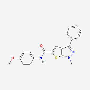 molecular formula C20H17N3O2S B2515333 N-(4-甲氧基苯基)-1-甲基-3-苯基-1H-噻吩并[2,3-c]吡唑-5-甲酰胺 CAS No. 478066-95-4