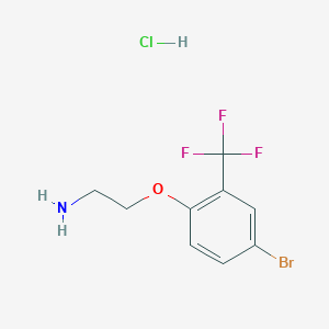molecular formula C9H10BrClF3NO B2515335 1-(2-Aminoethoxy)-4-bromo-2-(trifluoromethyl)benzene hydrochloride CAS No. 1423027-91-1