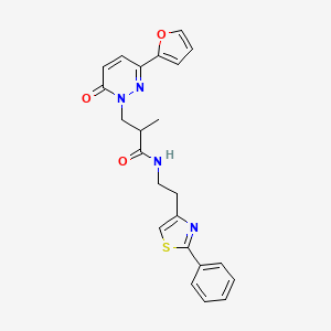 3-(3-(furan-2-yl)-6-oxopyridazin-1(6H)-yl)-2-methyl-N-(2-(2-phenylthiazol-4-yl)ethyl)propanamide